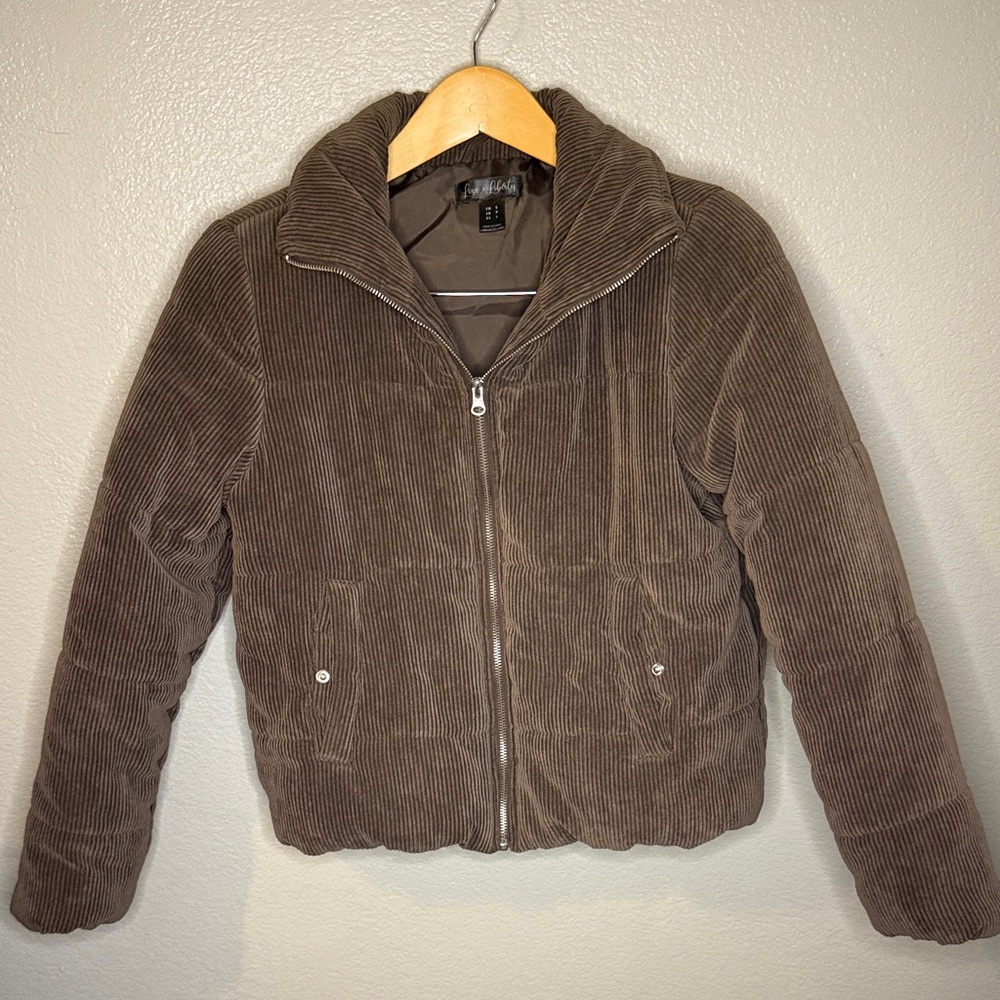 Brown Corduroy Zip-Up Jacket
